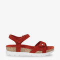 Sulia sandalias de piel con forro interior de piel. rojo