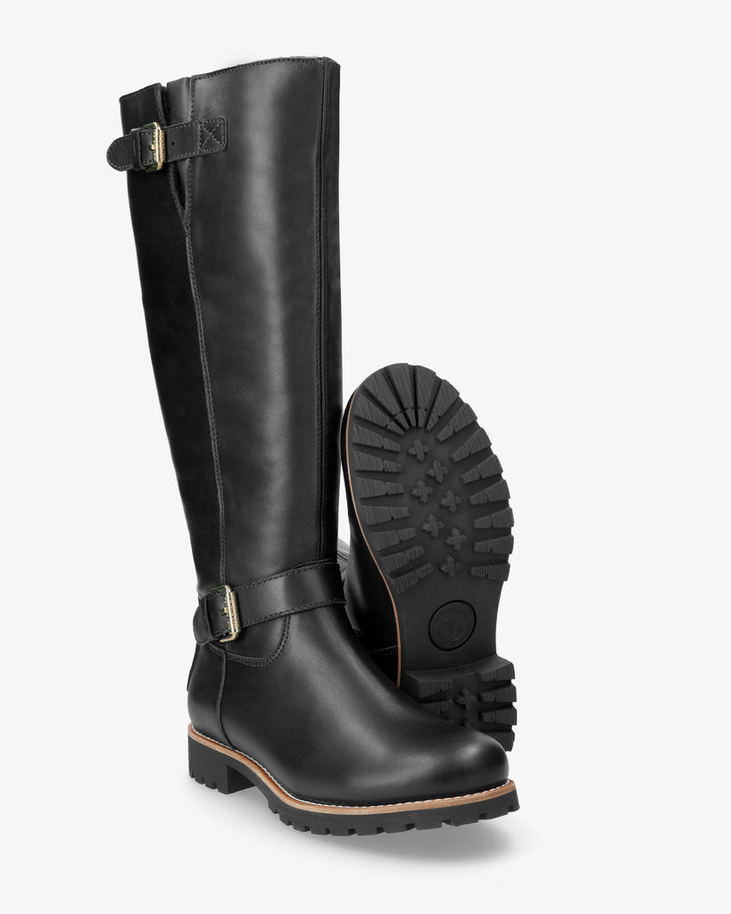 Amberes Igloo Trav botas de piel con forro interior de pelo natural. negro