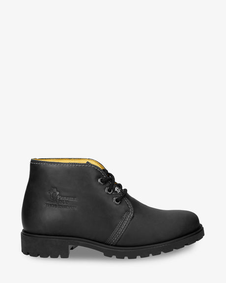 Bota Panama botín de piel con forro interior de piel. negro