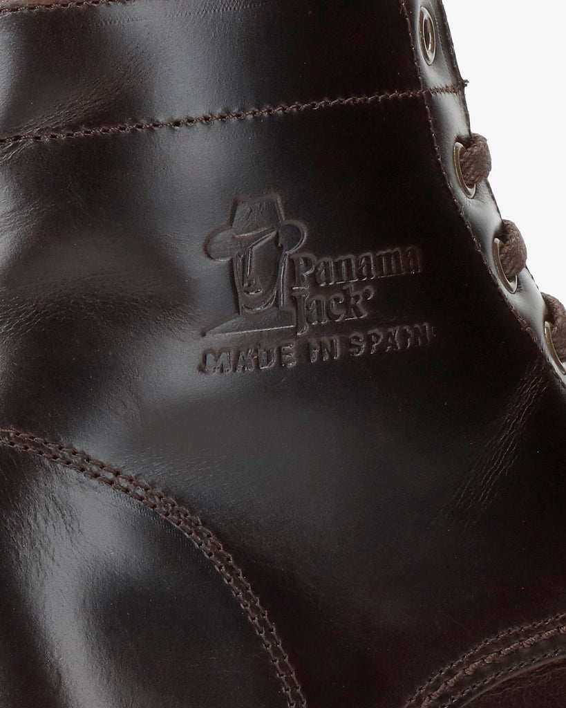 Emery Igloo botines de piel con forro interior de pelo natural. marron