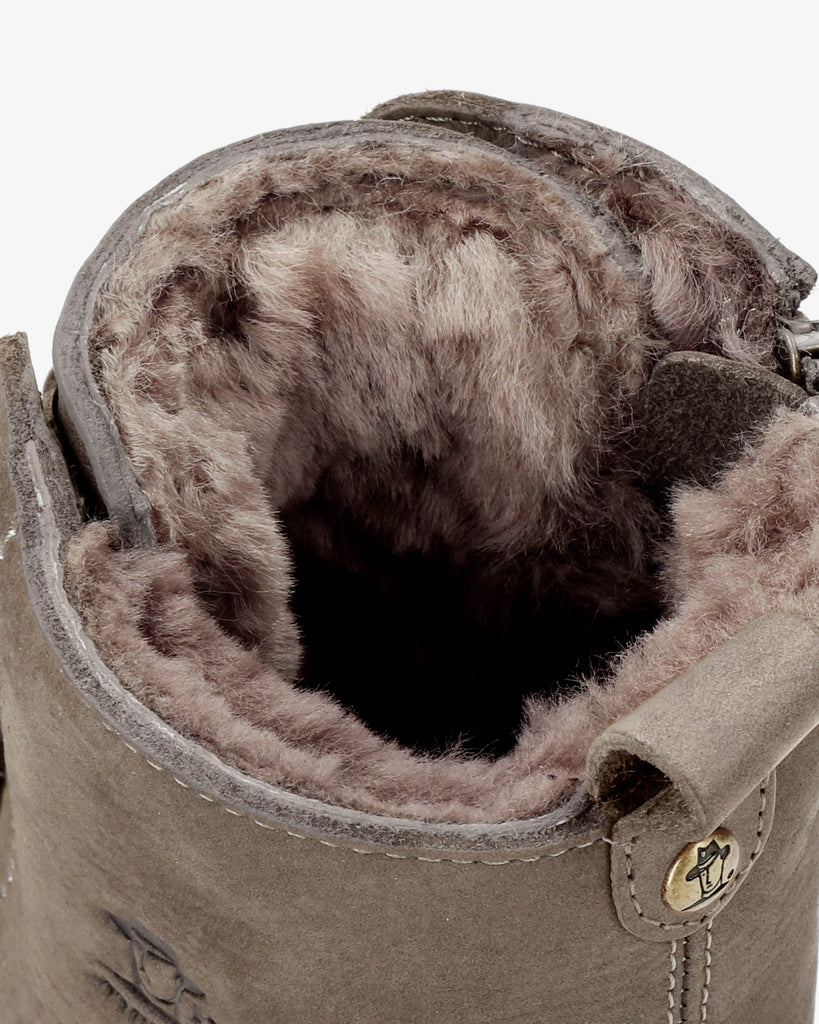 Fara Igloo Trav botas de piel con forro interior de pelo natural. gris