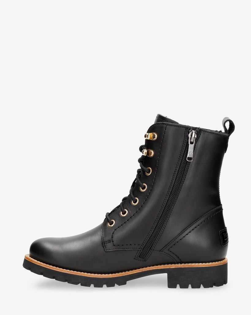 Fara Trav botas de piel con forro interior de pelo. negro