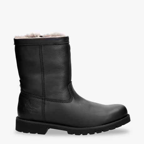 Fedro Igloo botas de piel con forro interior de pelo natural. negro