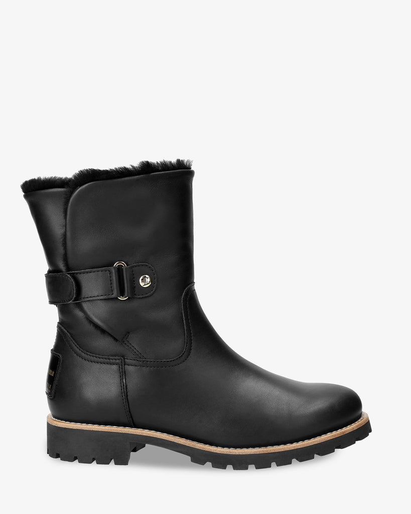 Felia Igloo Trav botas de piel con forro interior de pelo natural. negro