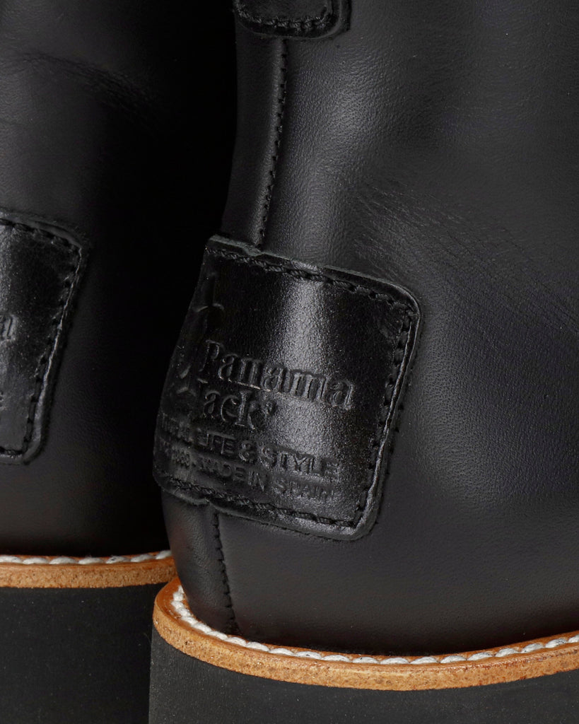 Fiore Igloo Trav botas de piel con forro interior de pelo natural. negro