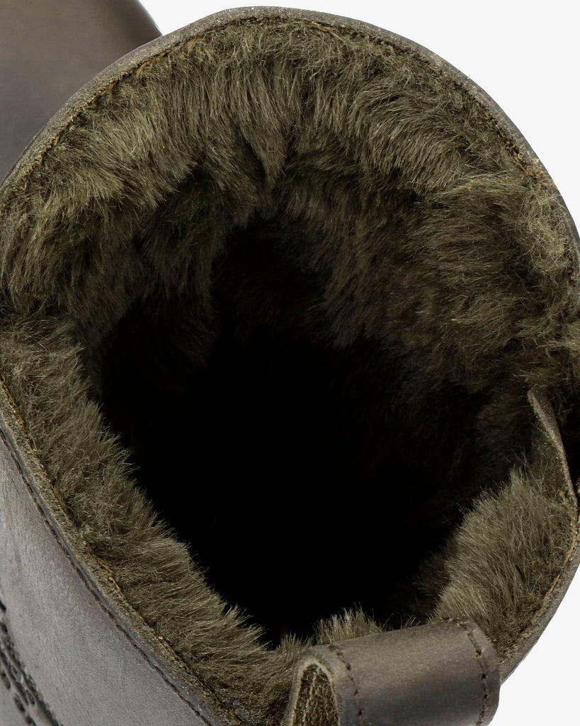 Frisia botas de piel con forro interior de pelo. kaki