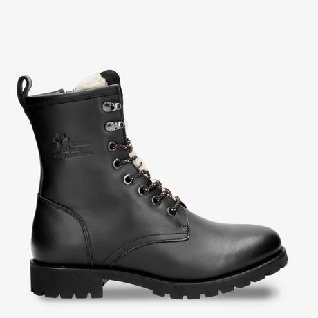 Ibi botas de piel con forro interior de pelo. negro