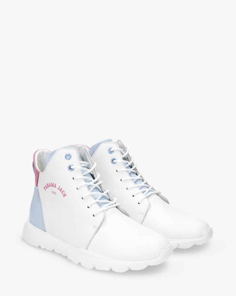 Jayla sneakers de piel con forro interior de piel. blanco