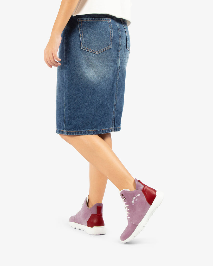 Jayla sneakers de piel con forro interior de piel. lila