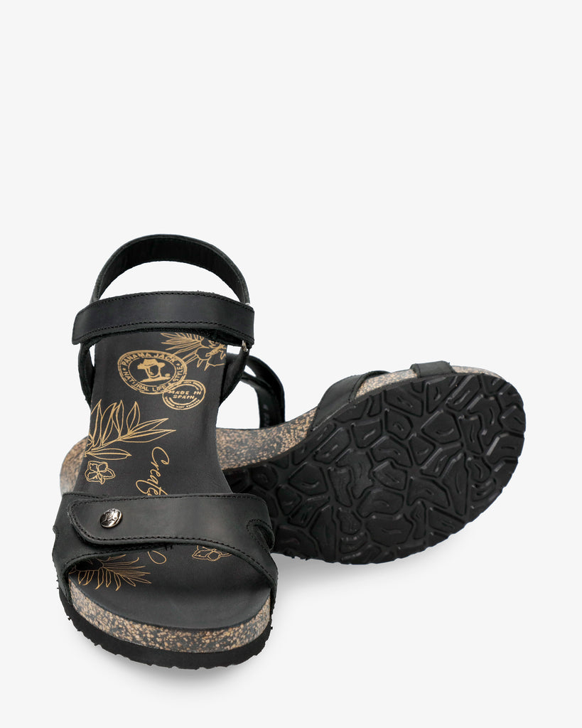 Julia Basics sandalias de piel con forro interior de piel. negro