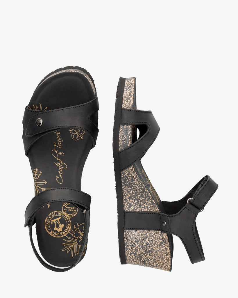 Julia Basics sandalias de piel con forro interior de piel. negro