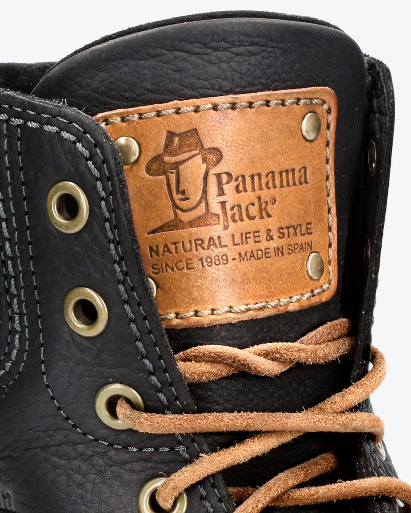 Panama 03 botas de piel con forro interior de piel. negro