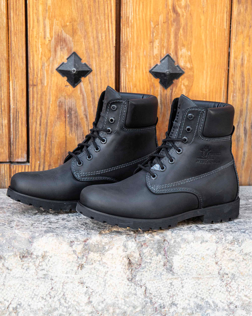 Panama 03 botas de piel con forro interior de piel. negro