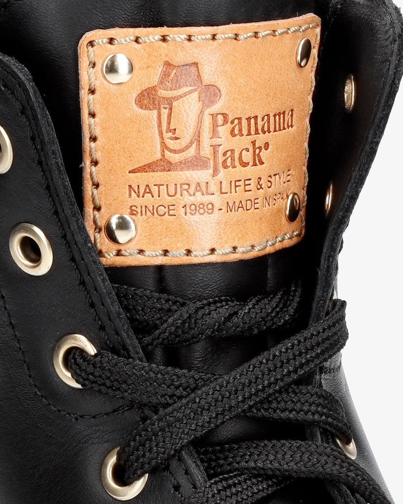 Panama 03 Igloo Trav botas de piel con forro interior de pelo natural. negro