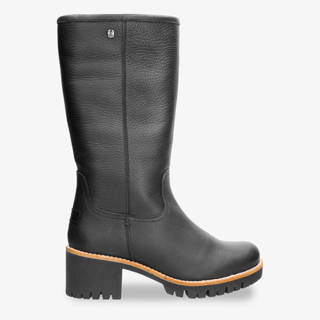 Patricia botas de piel con forro interior de pelo. negro