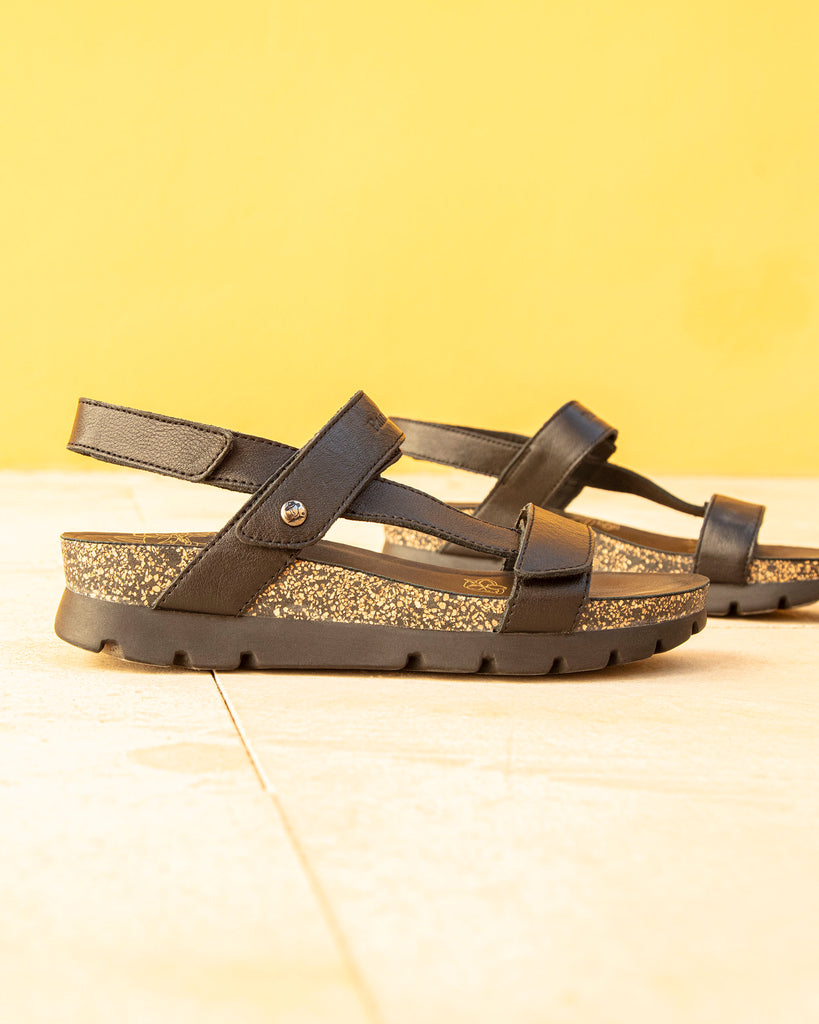 Selma sandalias de piel con forro interior de piel. negro