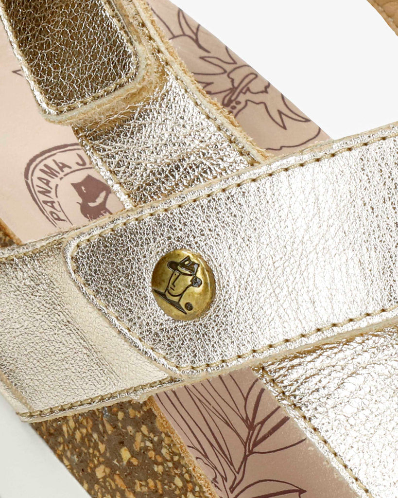 Selma Shine sandalias de piel con forro interior de piel. oro