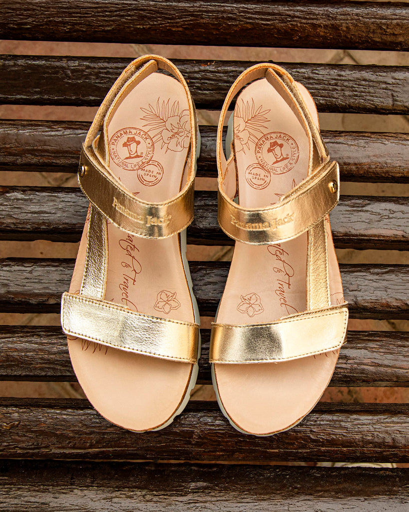 Selma Shine sandalias de piel con forro interior de piel. oro