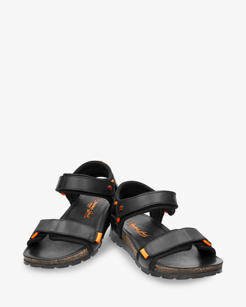 Seth sandalias de piel con forro interior de lycra. negro