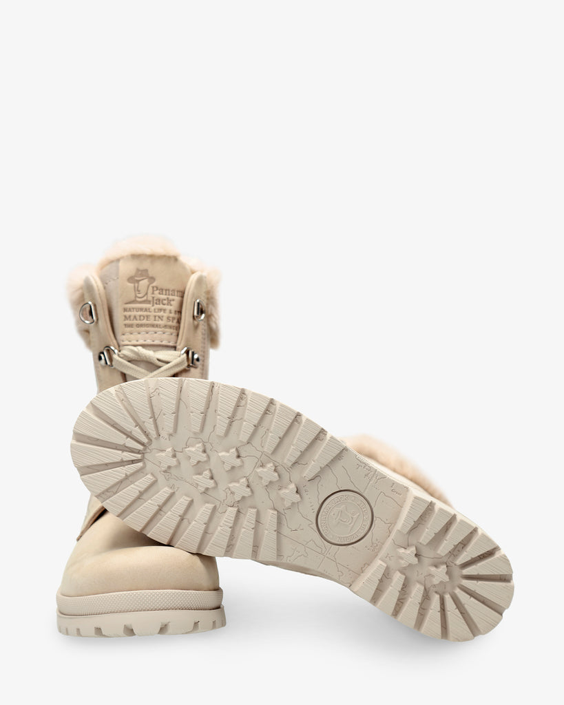 Tuscani botas de piel con forro interior de pelo. crudo