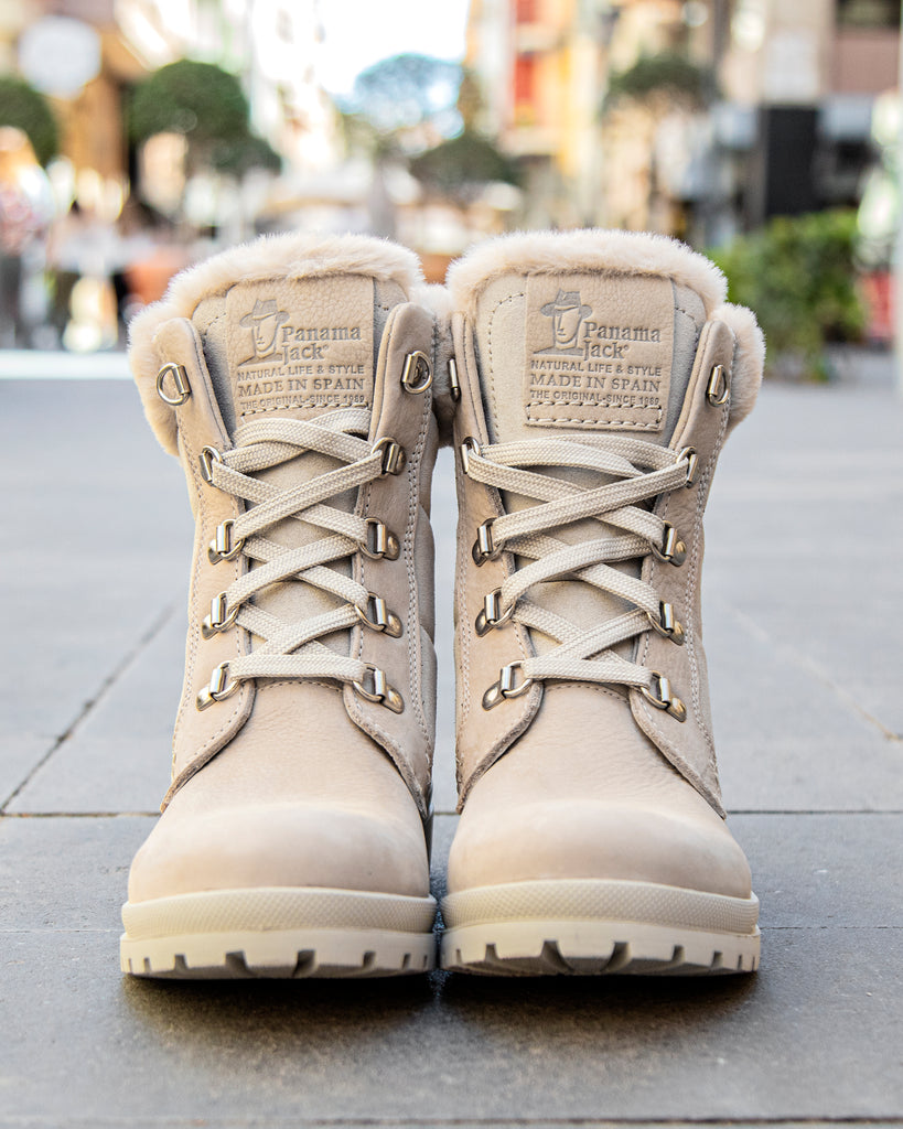 Tuscani botas de piel con forro interior de pelo. crudo