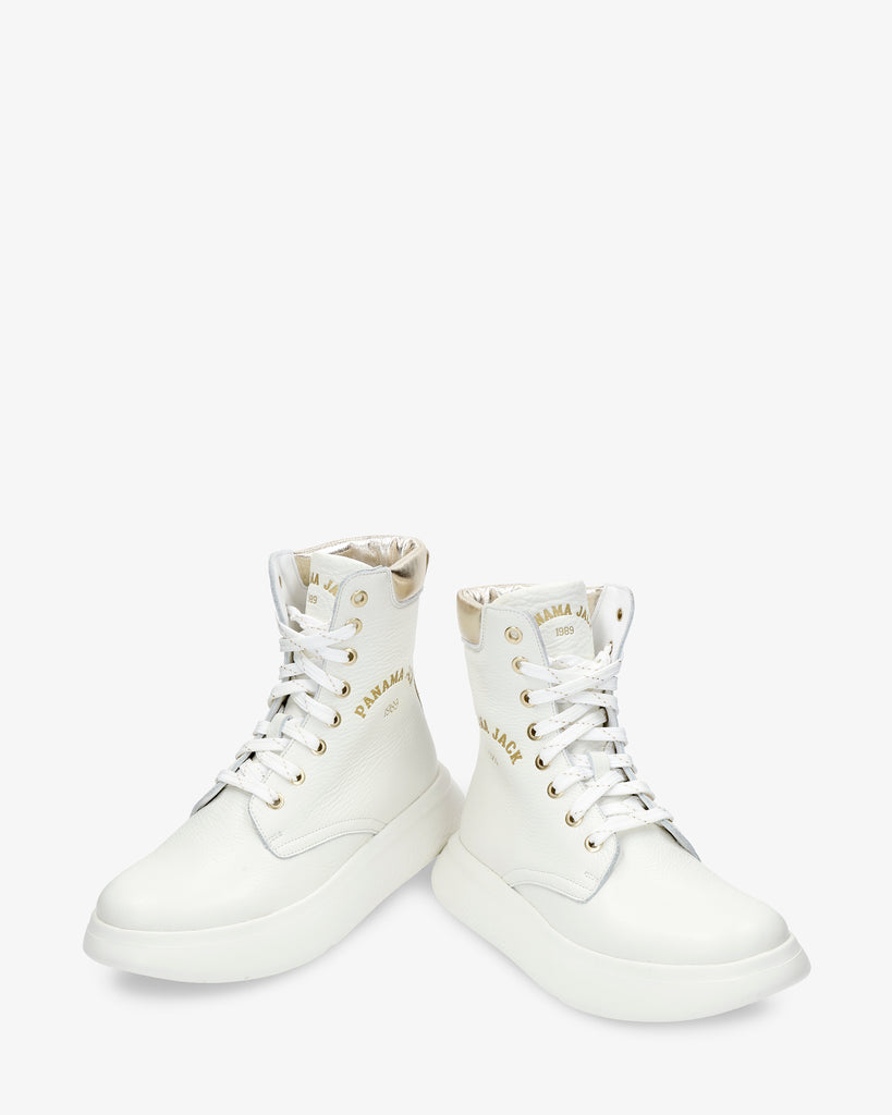 Yuca botas de piel con forro interior de piel. blanco