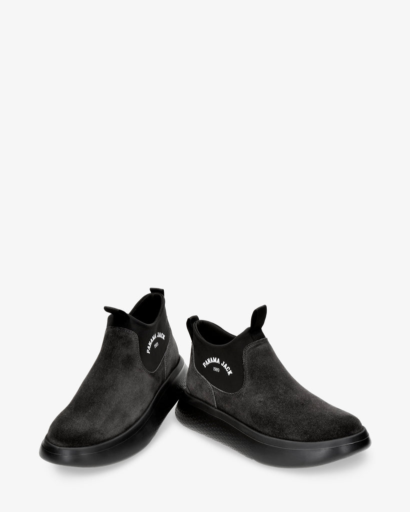 Yuli botín de piel con forro interior de lycra. gris